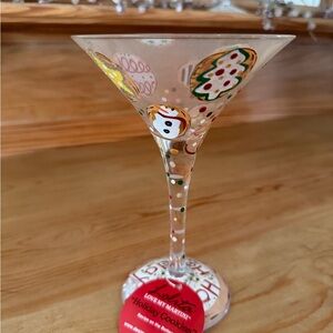 Lolita Holiday Hand Painted Martini Glass with Cookie Motifs & Martini Recipe